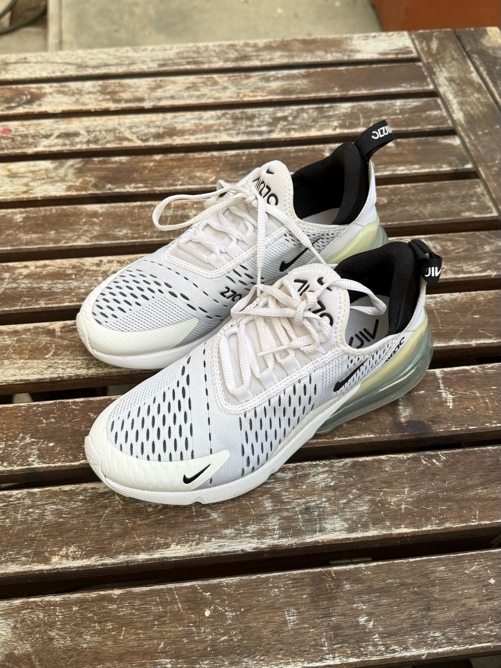 Nike White and Black Air Max 270 Style Sneakers